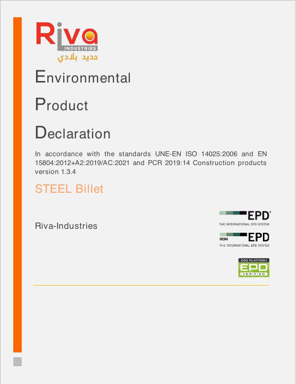 Couverture — EPD - Billettes d’acier